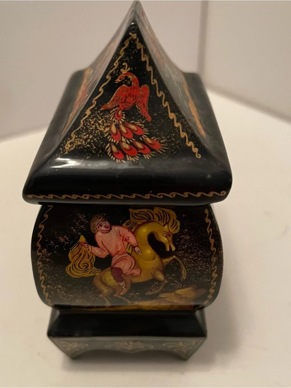 Vintage Russian Palekh Lacquer Box 